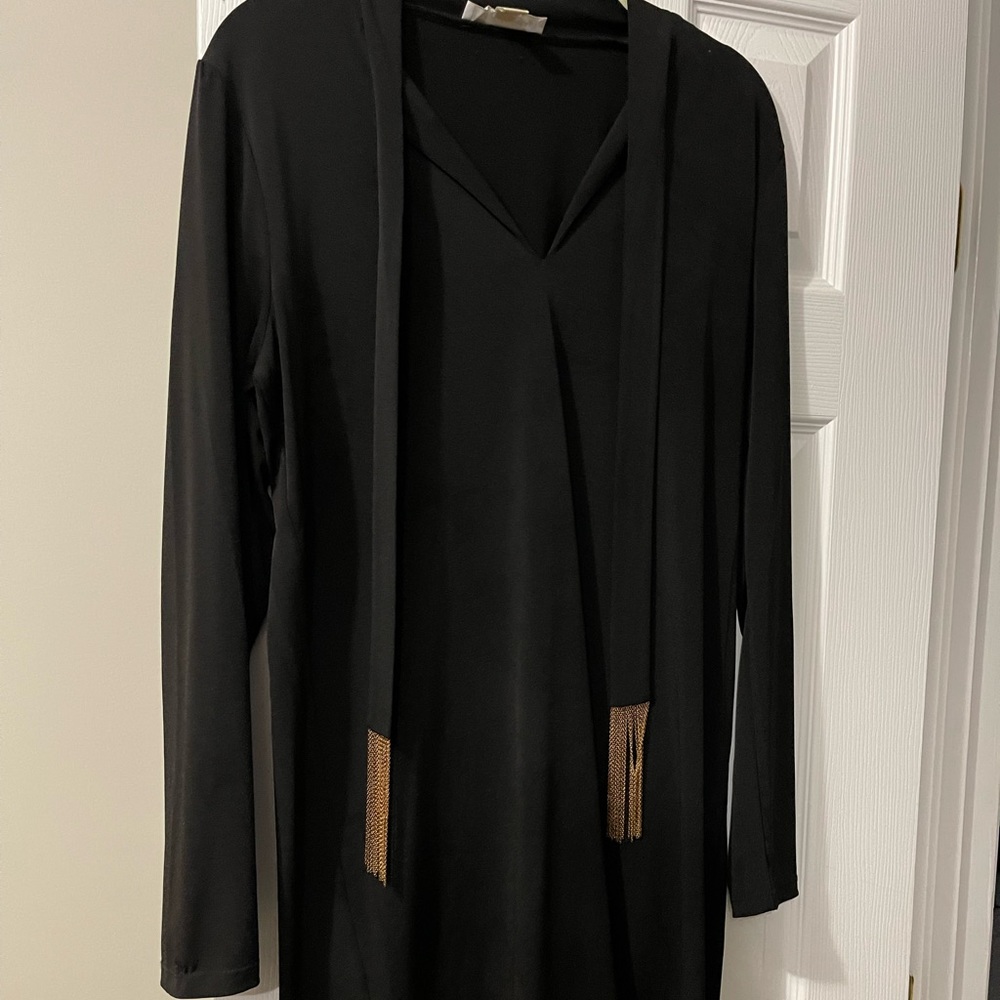 Black Michael Kors Dress with gold fringe